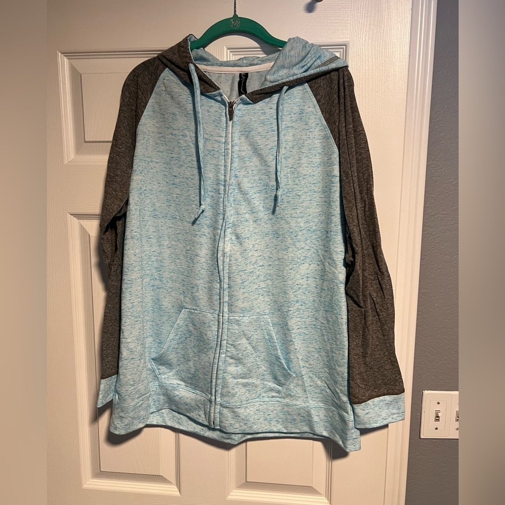 Miami Style blue and gray hooded sweatshirt. Size XL.